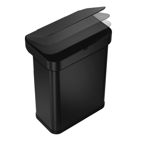 Tall 40 Gallon Recycled Plastic Square Trash Can with Lid