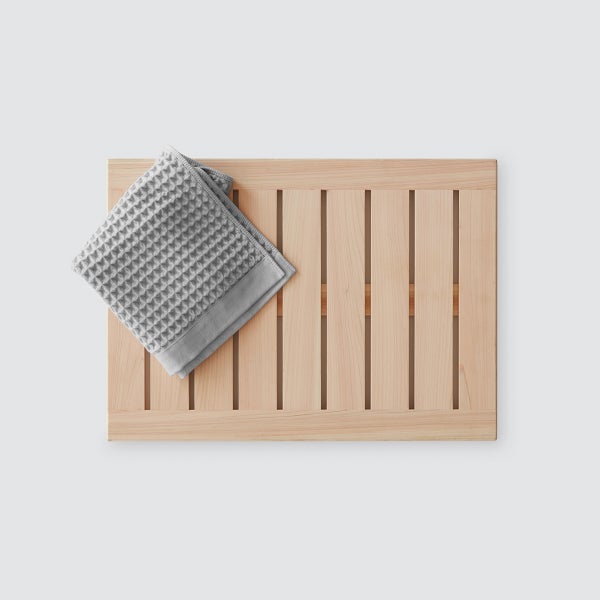 The Citizenry Hinoki Wood Bath Mat