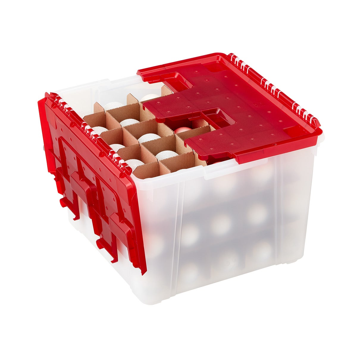 Plastic Ornament Storage Box (Red)