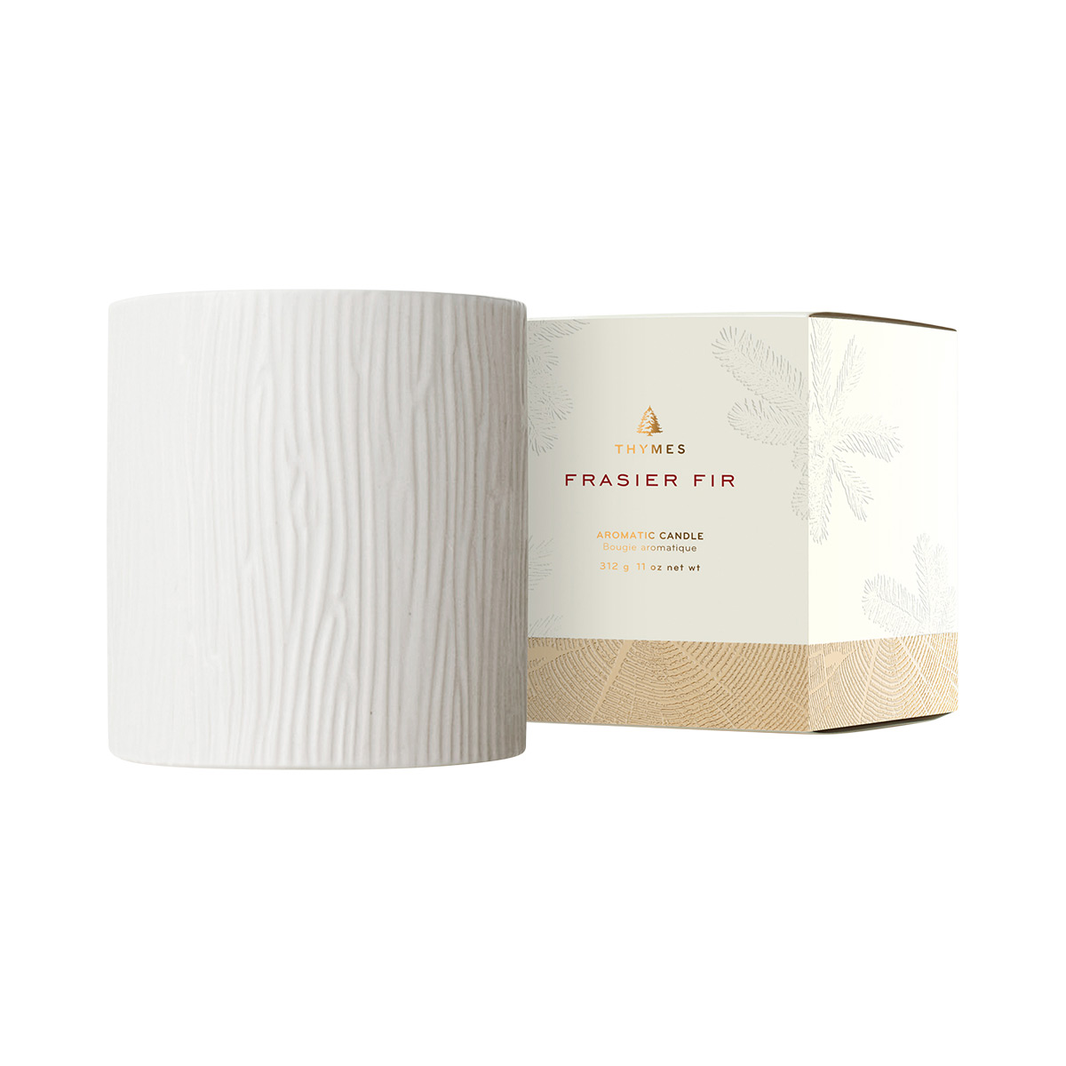 Thymes Frasier Frosted Plaid Medium Poured Candle – 10 oz