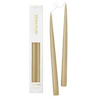 APOTHEKE Unscented Taper Candles Taupe Pkg/2