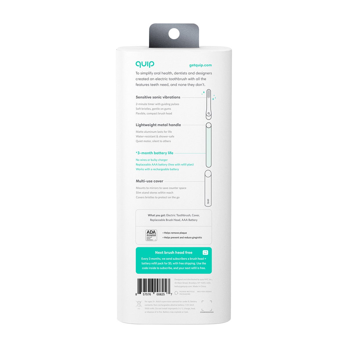 Quip Replacement Head And Battery v9306.1blu.de