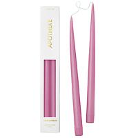 APOTHEKE Unscented Taper Candles Heather Pkg/2