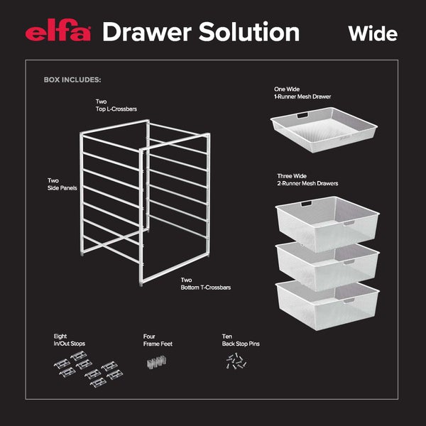 Elfa Wide Drawer Solution