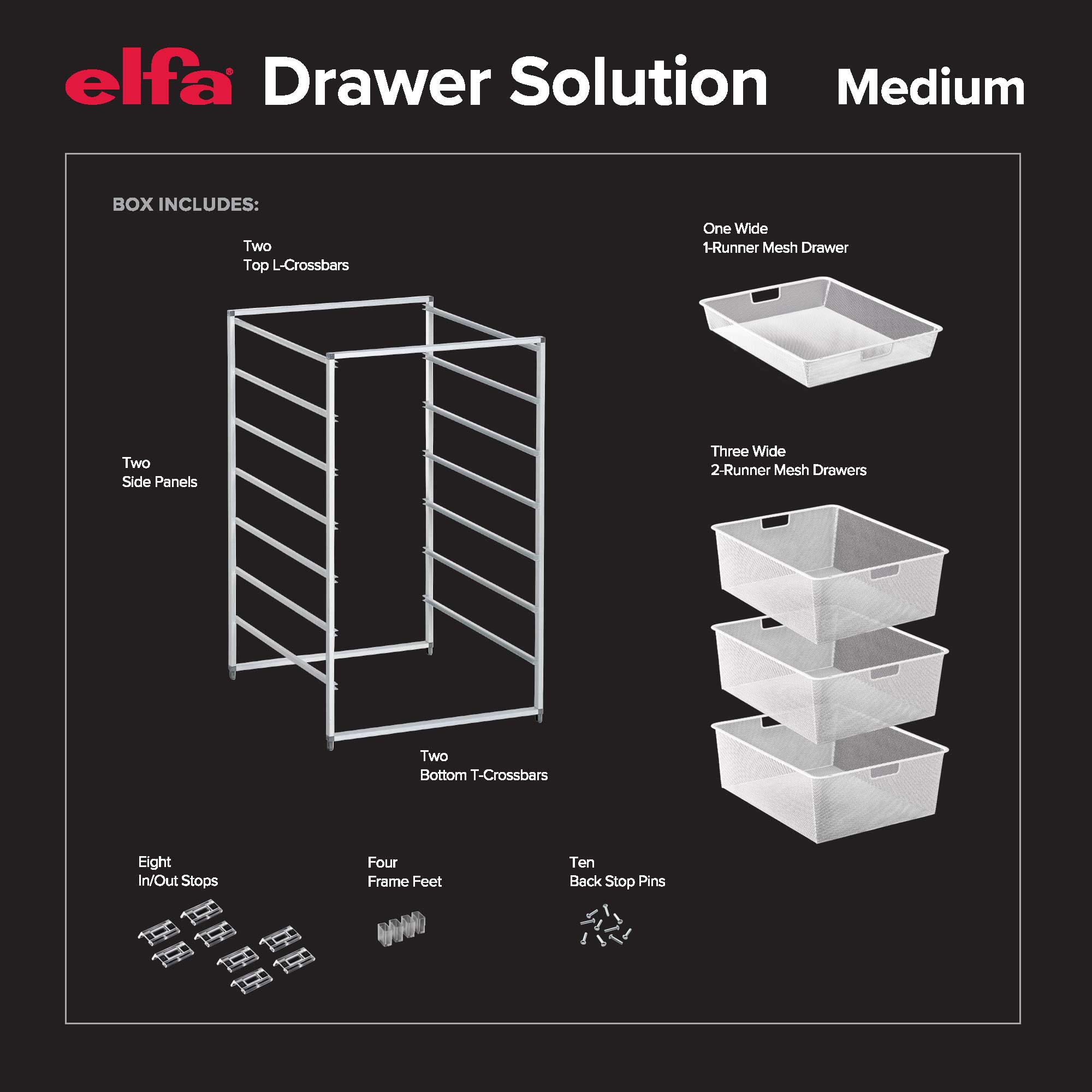 Elfa Medium Tall Drawer Solution
