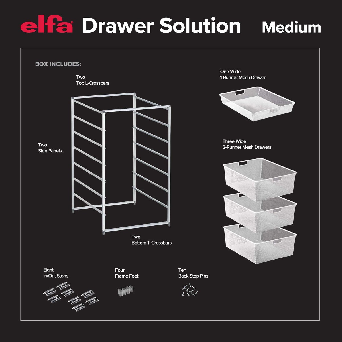 Elfa Medium Drawer Solution