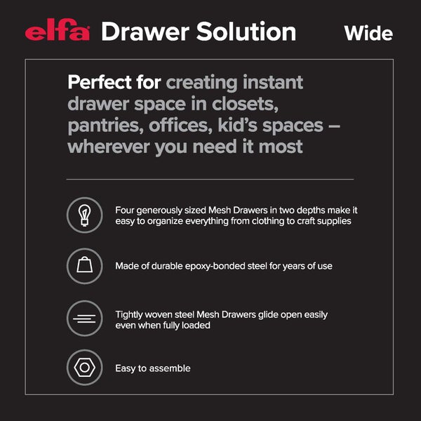 Elfa Wide Drawer Solution