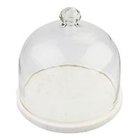 Be Home Marble and Glass Cloche White