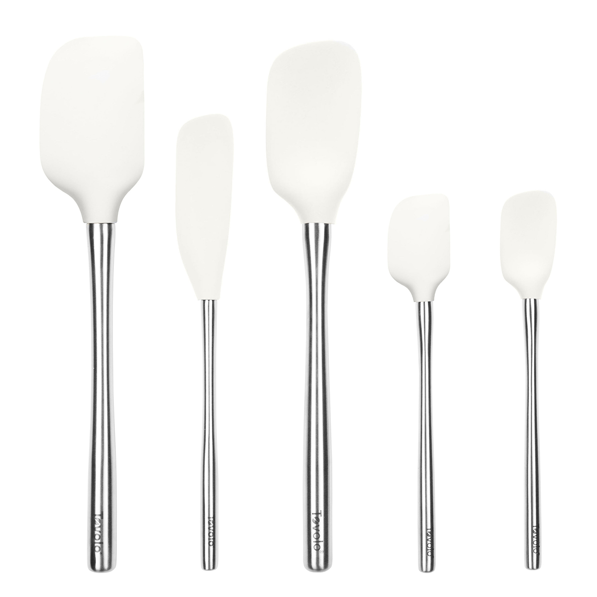 Tovolo Flex-Core Stainless Steel Handled 5-Piece Spatula Set (Oyster Gray)