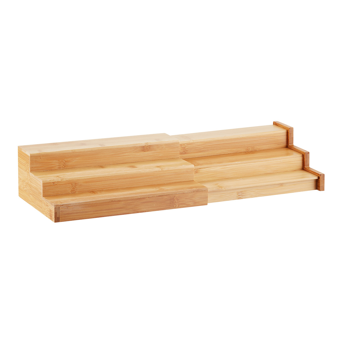 Set of 2 Bamboo Spice Rack 3Tier Wood Expandable Cabinet Organizer Storage  Shelf