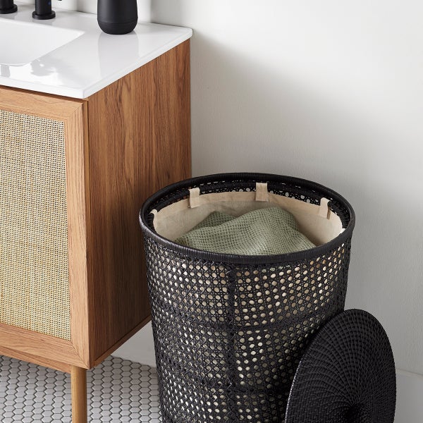 The Container Store Albany Rattan Hamper