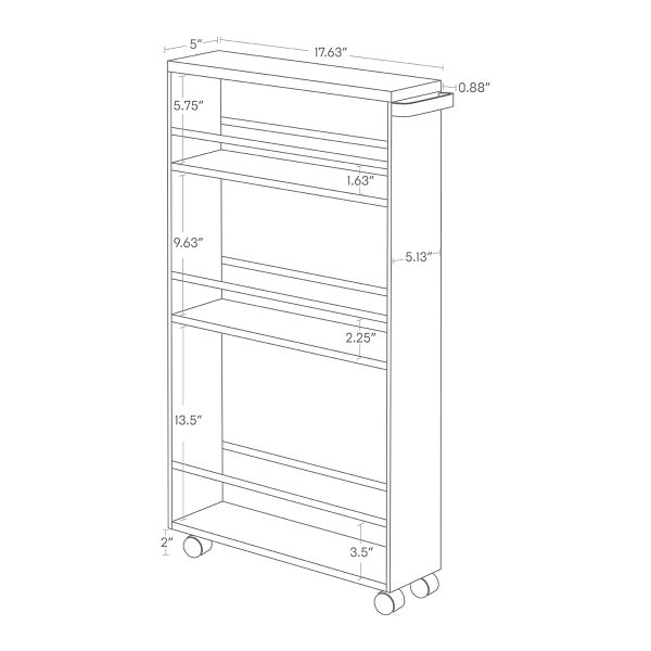 Yamazaki Slim Rolling Storage Cart Tower