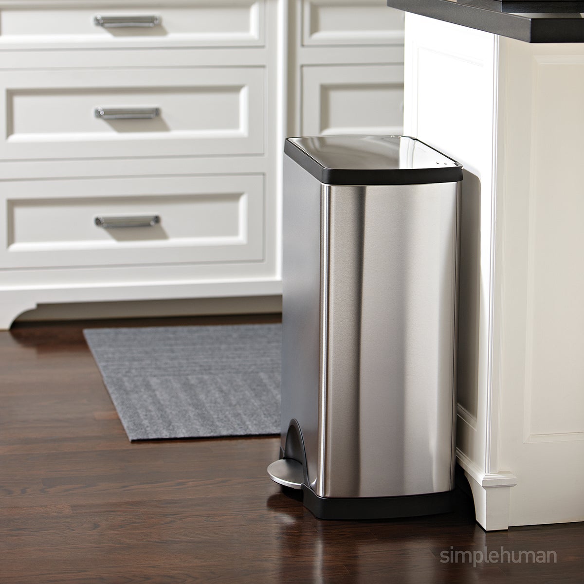 simplehuman Stainless Steel Rectangular Step Can | The Container Store