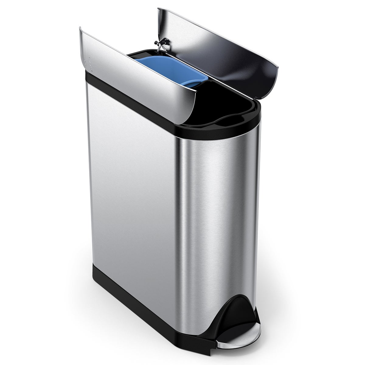 simplehuman Stainless Steel 11.8 gal. Butterfly Step Trash
