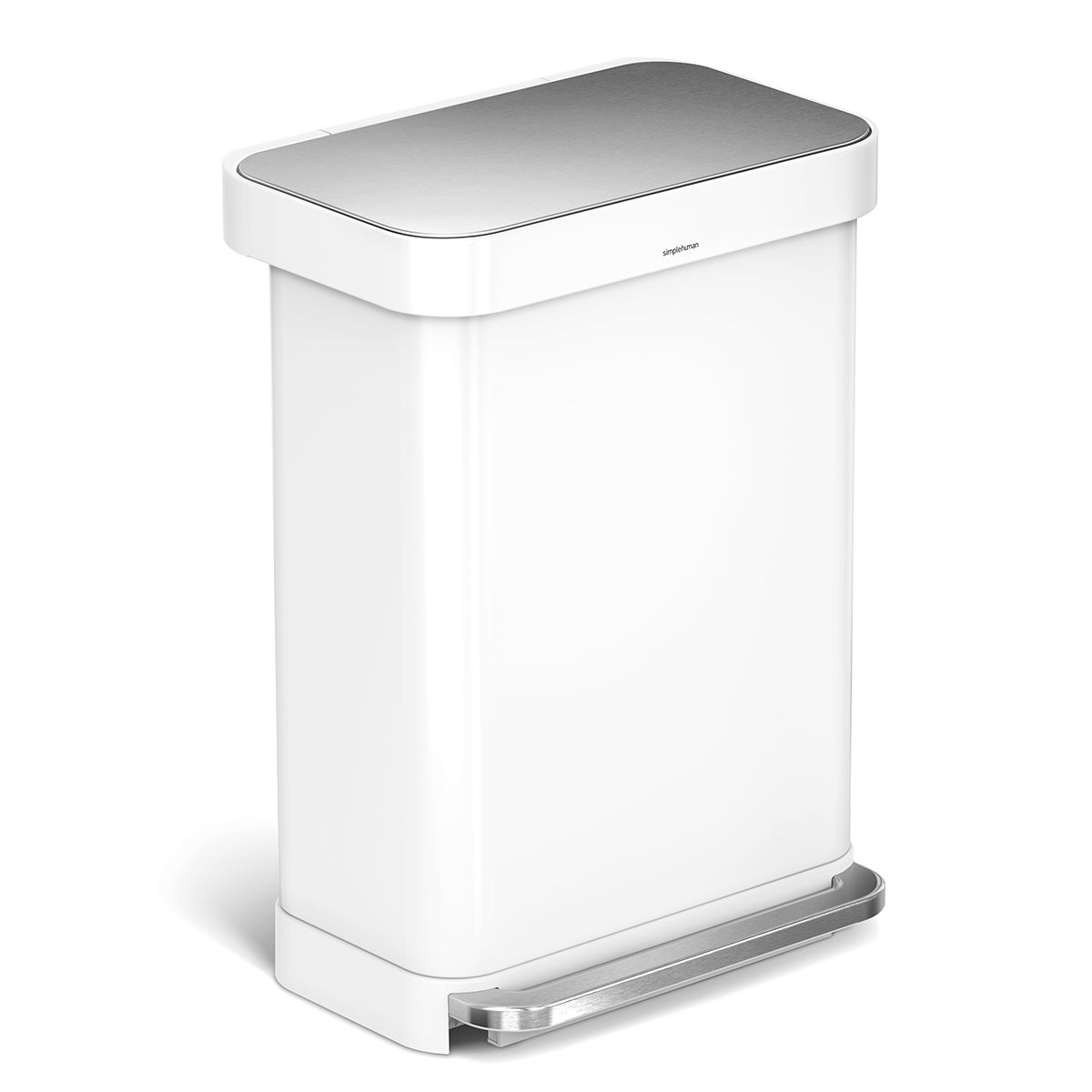 simplehuman Stainless Steel 14.5 gal. Rectangular Trash Can with