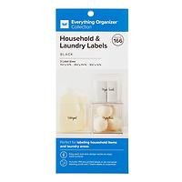 The Everything Organizer Household & Laundry Labels Clear/Black Pkg/166