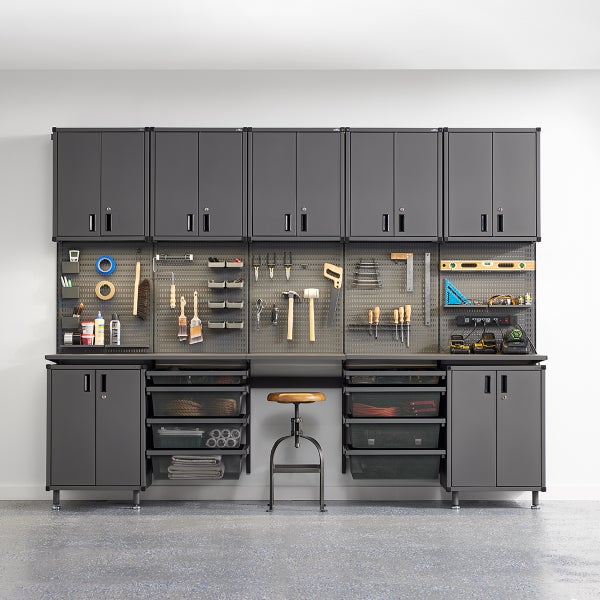 Garage Plus 10' Garage Solution with Cabinets & Lighting