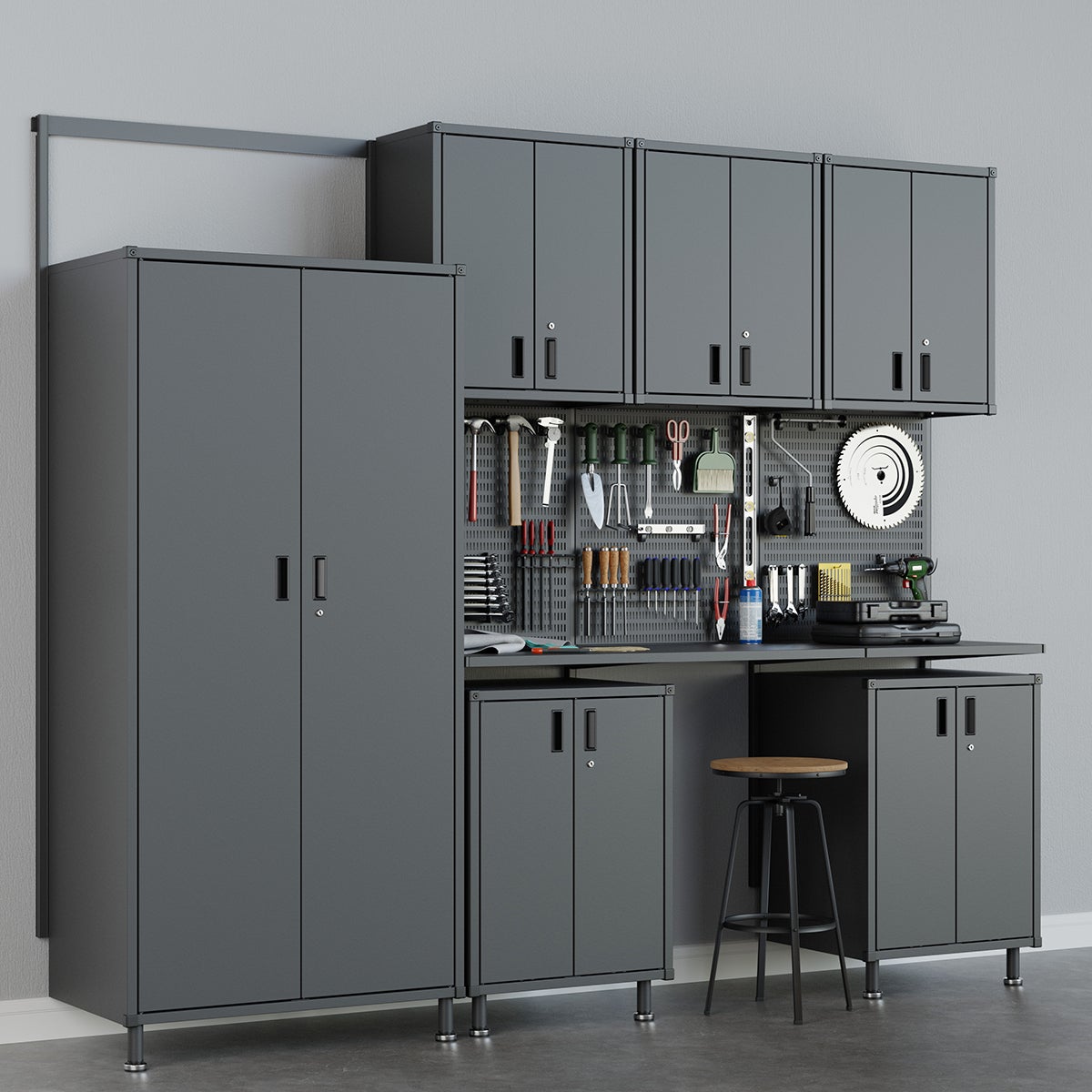 Garage Plus 9' Garage Solution with Cabinets | The Container Store