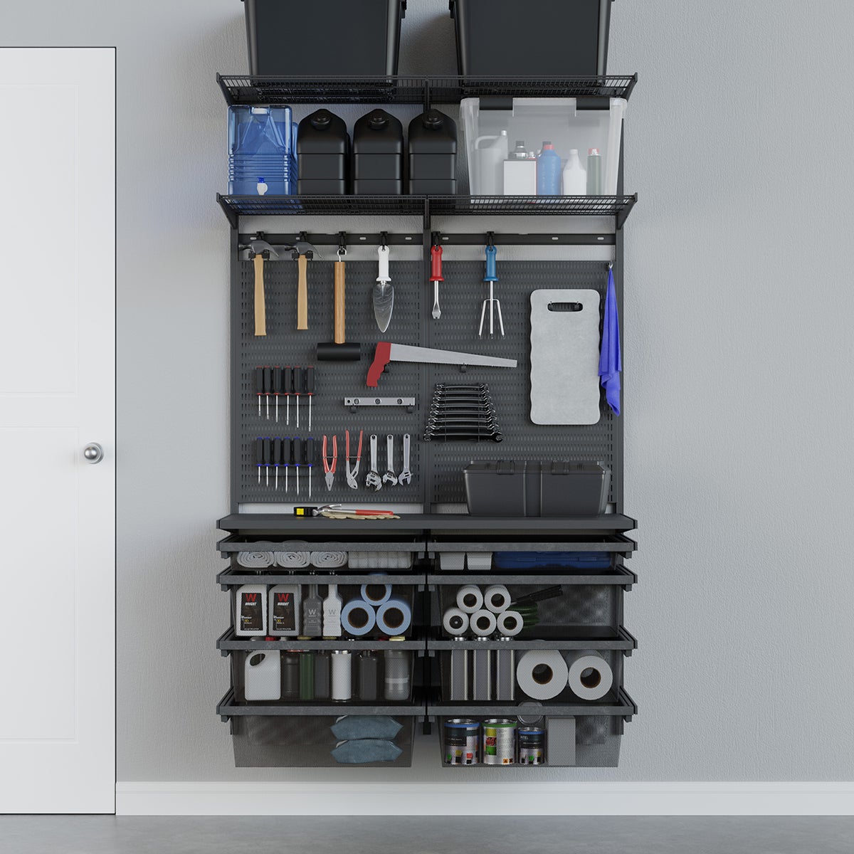 Garage Plus 4' Garage Solution with Mesh Hanging Drawers