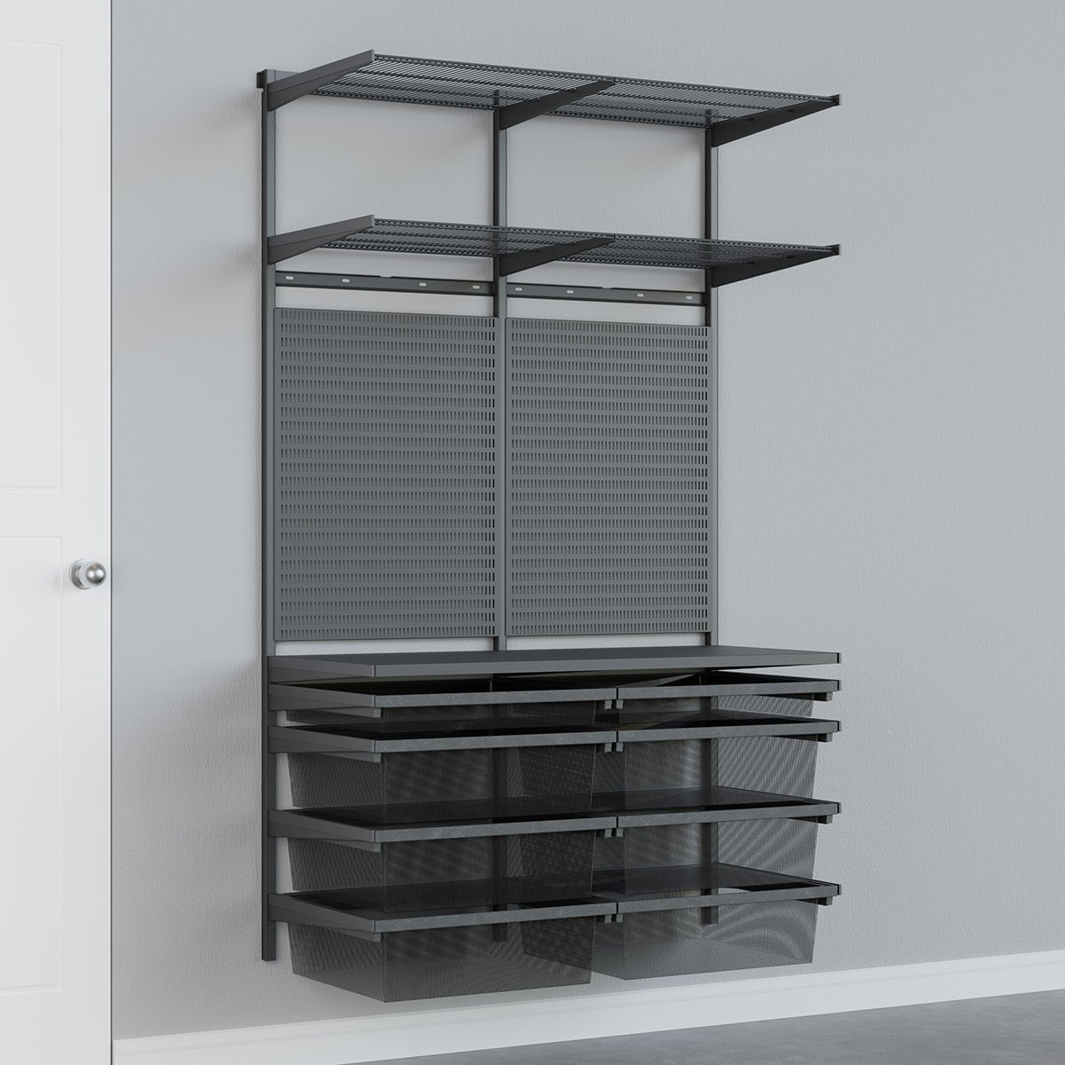 Garage Plus 4' Garage Solution with Mesh Hanging Drawers