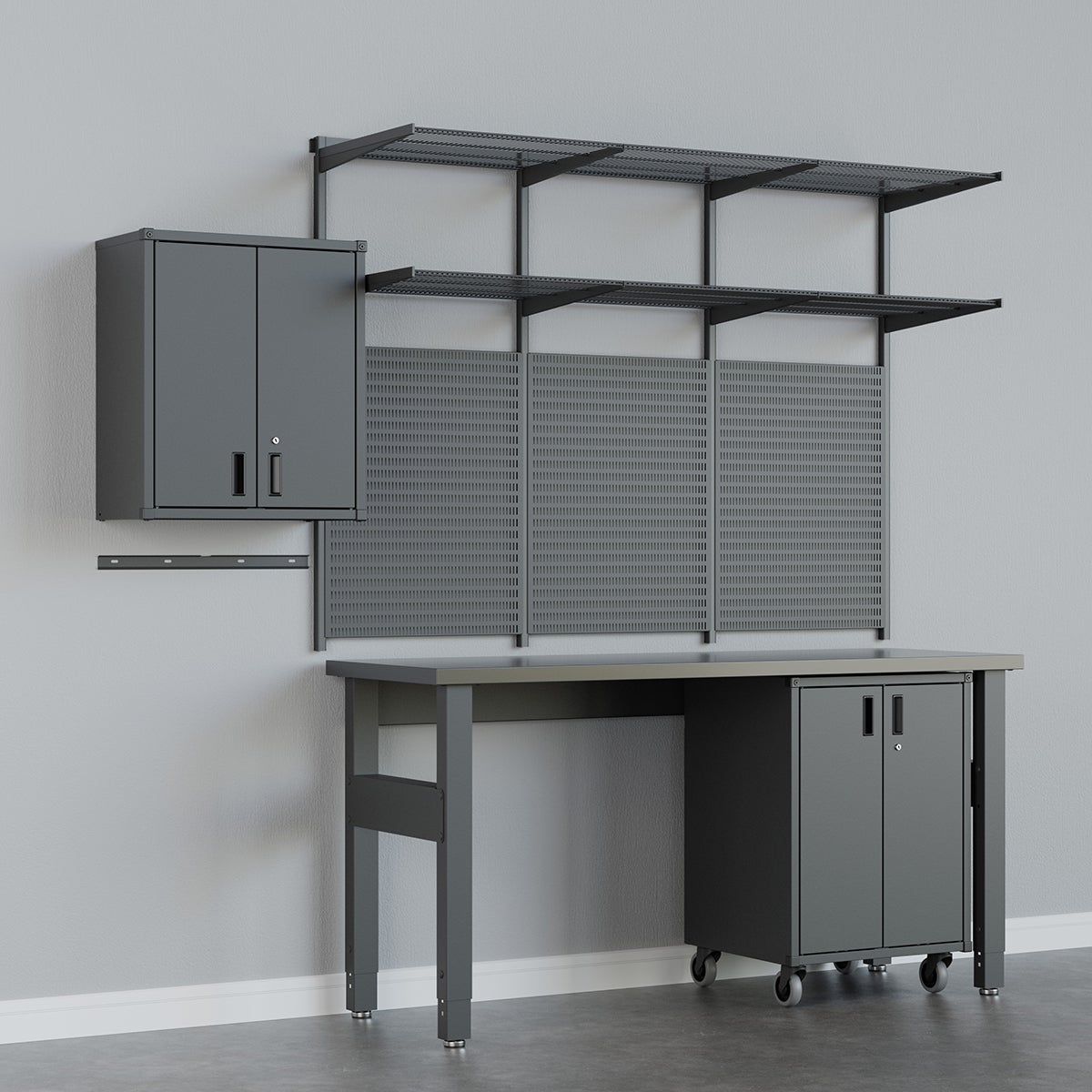 Garage Plus 8' Garage Solution with Work Bench | The Container Store
