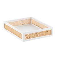 The Container Store Artisan Rattan Cane Letter Tray White