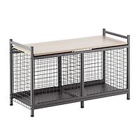 The Container Store Heavy-Duty Storage Bench Matte Grey