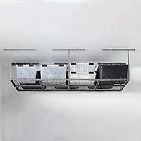 The Container Store Heavy-Duty Ceiling Rack Matte Grey