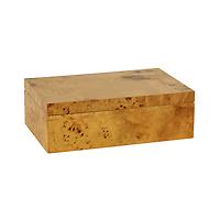 Zodax Large Hinge-Lid Burl Wood Box Natural