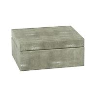 Zodax Small/Wide Shagreen Leather Box Grey