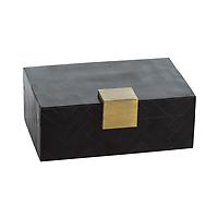 Zodax Decorative Hinge-Lid Chevron Box Black/Brass