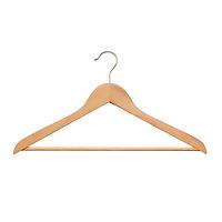 Wooden Shirt Hanger with Ribbed Bar Natural Pkg/6