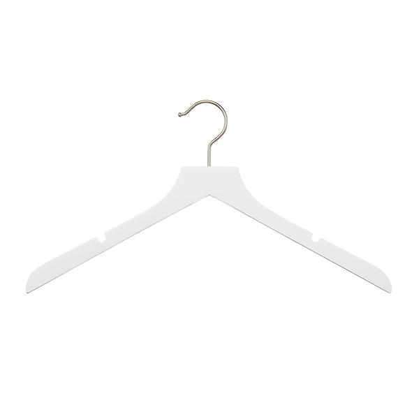 Case of 120 Slim Wooden Shirt Hanger w/ Notches Natural, 17-3/8 x 1/4 x 9-3/8 H | The Container Store