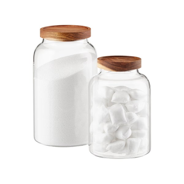 Glass Jars with Acacia Lids