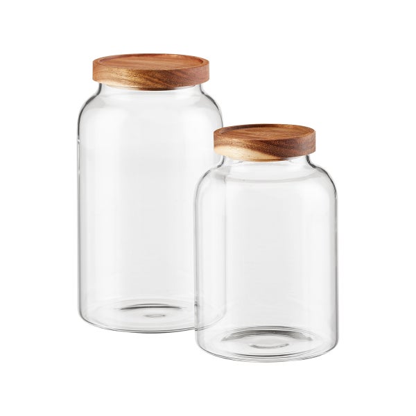 Glass Jars with Acacia Lids