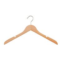 Slim Wooden Shirt Hanger w/ Notches Natural Pkg/40