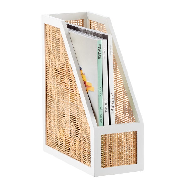 The Container Store Aritsan Rattan Cane Magazine File