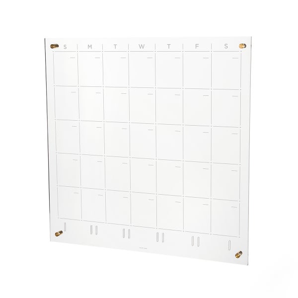 Russell Hazel Acrylic Clear Monthly Calendar