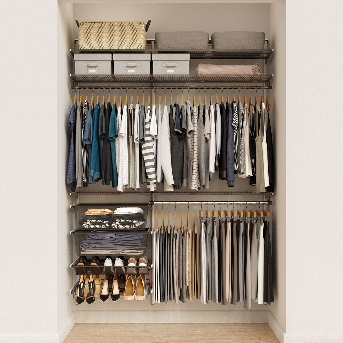 Elfa Classic 5' White Reach-In Closet