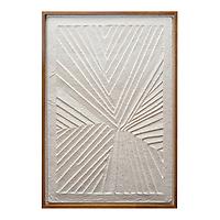 Bloomingville Textured Paper Framed Wall Art White/Oak Wood