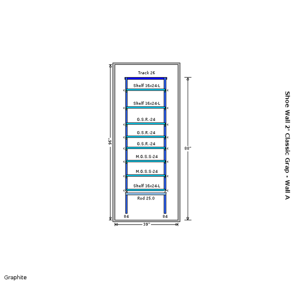 Elfa Classic 2' Shoe Wall
