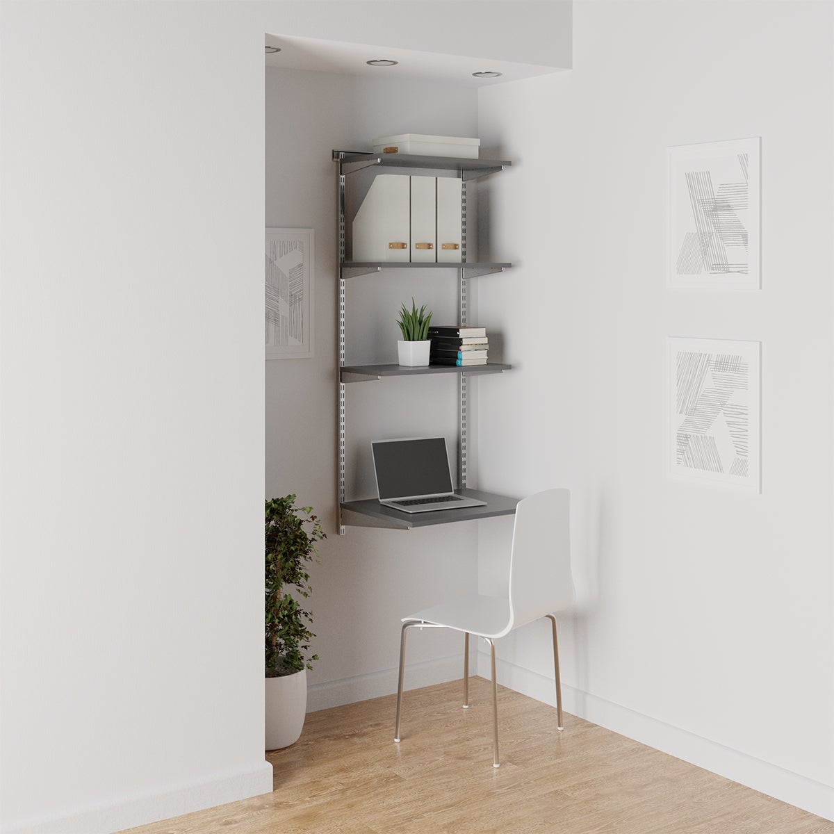 Elfa Shelving Office Nook