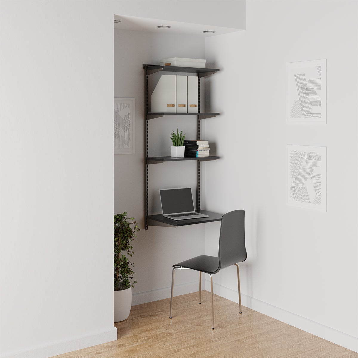 Elfa Shelving Office Nook