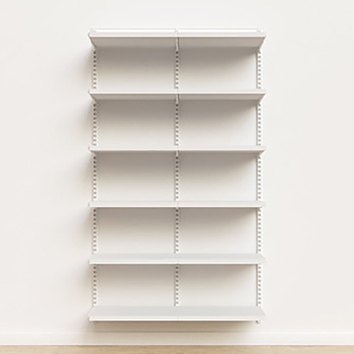 Elfa Decor 4 Basic Shelving White and Birch 4 x 16 x 7 The Container Store