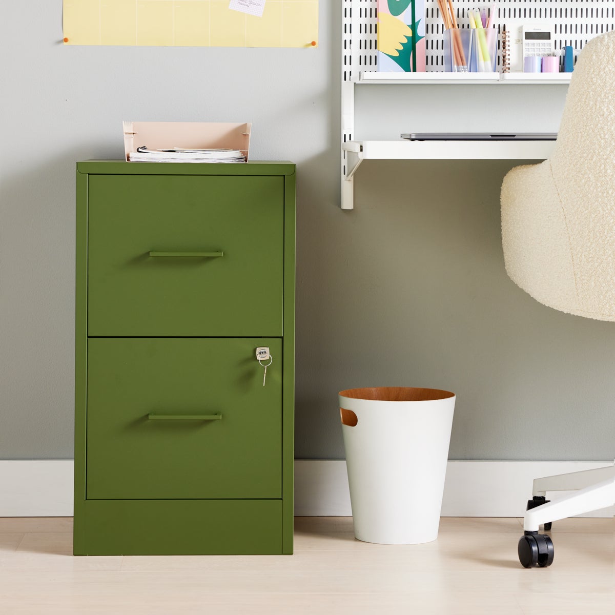 2-Drawer Navy Locking Filing Cabinet