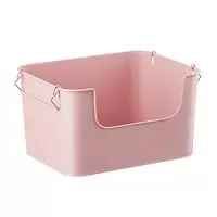 The Container Store Metal Stackable Bin Pale Pink