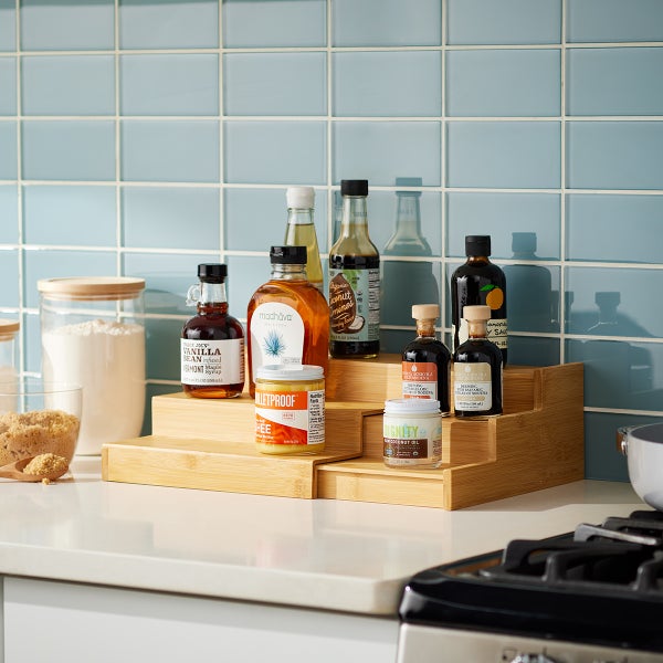 Large 3-Tier Bamboo Expanding Shelf