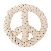Harry Barker Peace on Earth Rope Dog Toy White