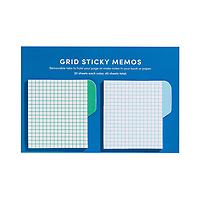 Poketo Grid Sticky Memos Tabs Cool Pkg/40