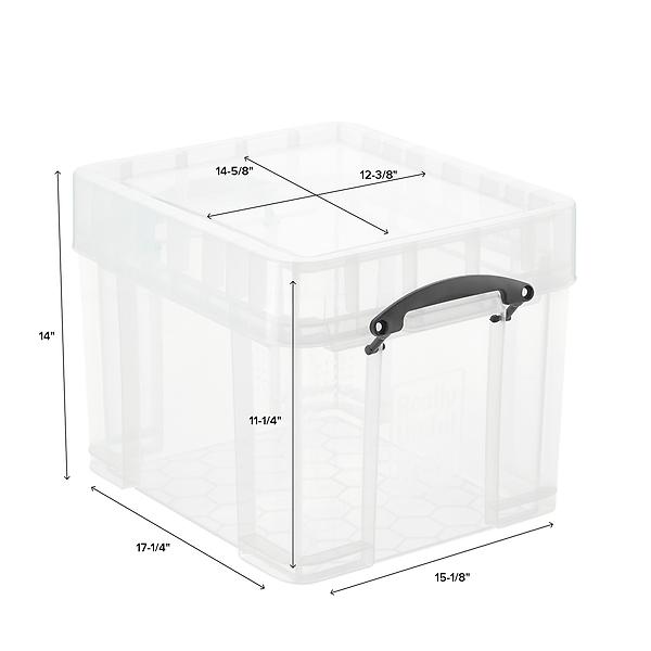 Plastic Storage Boxes Clear With Black Lids Home Office Stackable